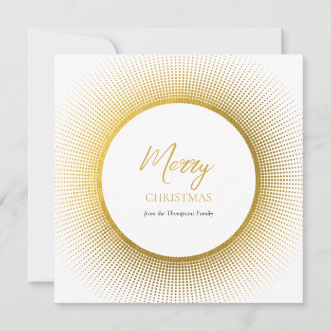 Tarjeta Festiva Navidades modernos y elegantes de oro y blanco (Anverso)