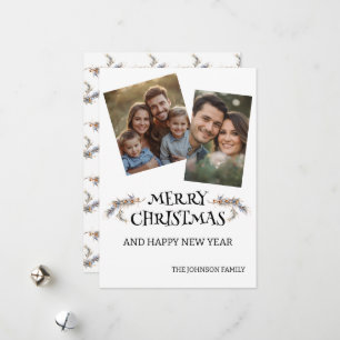 Tarjeta Festiva Navidades modernos y elegantes foto personalizada