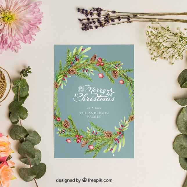 Tarjeta Festiva Navidades modernos y mínimos de escritura de fleta (Subido por el creador)