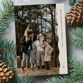 Tarjeta Festiva Navidades modernos y sencillos de dos fotos con bo