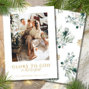 Tarjeta Festiva Navidades modernos y sencillos de fotografía de or