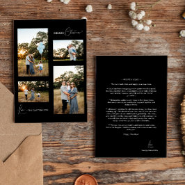 Tarjeta Festiva Navidades modernos y simples negros cuatro Collage