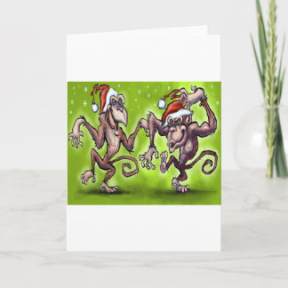 Tarjeta Festiva Navidades Monkey Elves