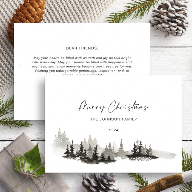 Tarjeta Festiva Navidades Monocromo Paisaje Invierno No Foto (Subido por el creador)