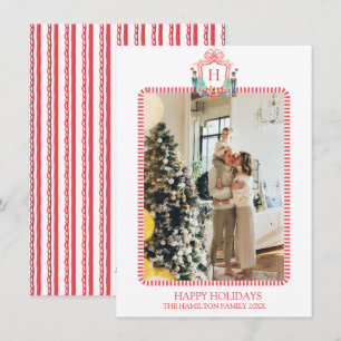 Tarjeta Festiva Navidades Monograma de Nutcracke Foto Grandmillenn