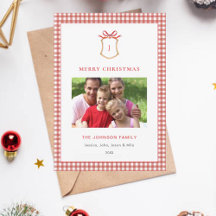 Navidades Monogramados de Cute Red Gingham Plaid