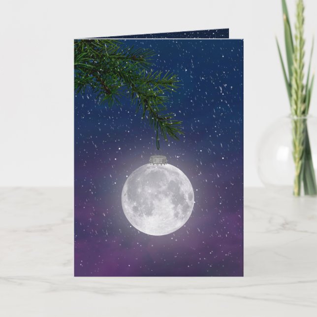 Tarjeta Festiva Navidades Moon Ornament (Anverso)