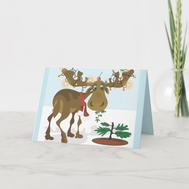 Tarjeta Festiva Navidades Moose~ (Anverso)
