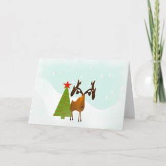 Tarjeta Festiva Navidades Moose