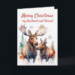 Tarjeta Festiva Navidades Moose-t Maravilloso Amigo del Marido<br><div class="desc">Navidades Moose-t Maravilloso Esposo amigo Silly pero lleno de amor Feliz Navidad a mi esposo,  mi amigo</div>