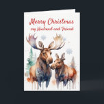 Tarjeta Festiva Navidades Moose-t Maravilloso Amigo del Marido<br><div class="desc">Navidades Moose-t Maravilloso Esposo amigo Silly pero lleno de amor Feliz Navidad a mi esposo,  mi amigo</div>