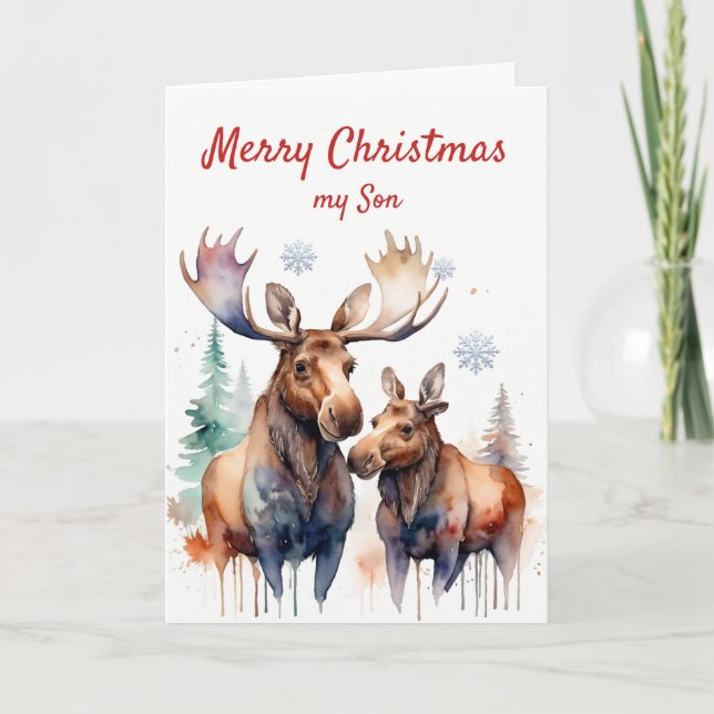 Tarjeta Festiva Navidades Moose-t Maravilloso Moose Son (Anverso)