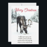 Tarjeta Festiva Navidades Moose Winter Snow Peace Poem Holiday Car<br><div class="desc">Elegante escena de invierno con alce en la nieve de invierno Feliz Navidad doblado tarjeta de saludo con un verso corto sobre la soledad y la paz. para los que aman la vida salvaje, la naturaleza y la serenidad de la naturaleza. La naturaleza es a menudo una inspiración, y escribí...</div>