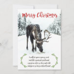 Tarjeta Festiva Navidades Moose Winter Snow Peace Poema<br><div class="desc">Elegante escena de invierno con alce en la nieve de invierno Feliz Navidad doblado tarjeta de saludo con un verso corto sobre la soledad y la paz. para los amantes de la vida salvaje, la naturaleza y la serenidad de la naturaleza. La naturaleza es a menudo una inspiración, y escribí...</div>