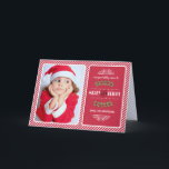 Tarjeta Festiva Navidades mora y brillante. Foto del patrón de ban<br><div class="desc">Felices fiestas. Que tu temporada de feriado sea dulce y brillante. Diseño del patrón de banda roja tarjetas de fotos navideñas con foto personalizada y nombre familiar. Tarjetas de correspondencia,  favores y regalos disponibles en la categoría Navidades y Año Nuevo de nuestra tienda.</div>