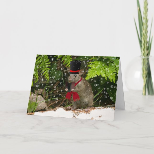 Tarjeta Festiva Navidades Mouse (Anverso)