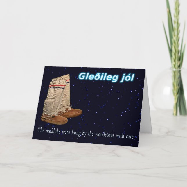 Tarjeta Festiva Navidades Mukluks (Anverso)