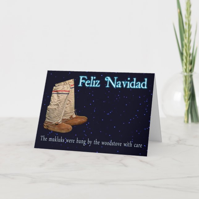 Tarjeta Festiva Navidades Mukluks (Anverso)