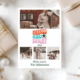 Tarjeta Festiva Navidades multifoto casados y brillantes