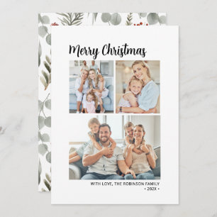 Tarjeta Festiva Navidades multifotográficos de composición moderna