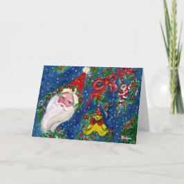 Tarjeta Festiva Navidades MUSICALES NOCHE / SANTA CON JUGUETES