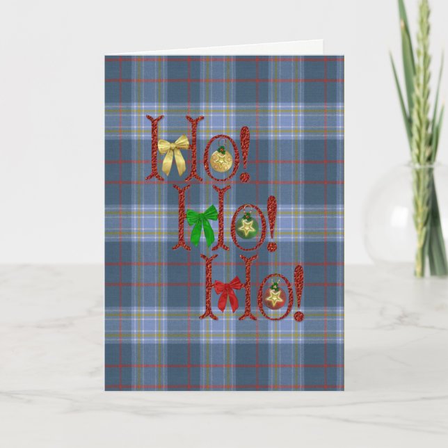 Tarjeta Festiva Navidades Musselburgh Tartán Moderno (Anverso)