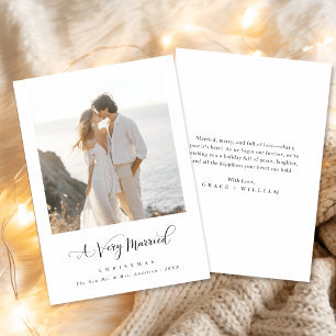 Tarjeta Festiva Navidades muy casados escriben foto costera