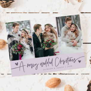 Tarjeta Festiva Navidades Muy Casados Fotografía Morada
