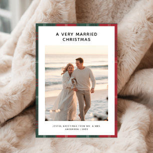 Tarjeta Festiva Navidades Muy Casados Toman Foto De Playa