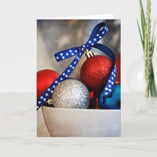 Tarjeta Festiva Navidades muy patrióticos (Anverso)