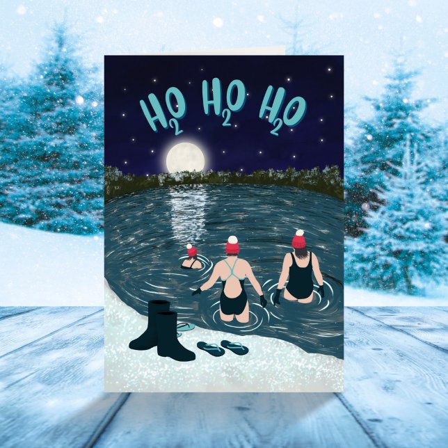 Tarjeta Festiva Navidades Nadando Con Amigos (Subido por el creador)
