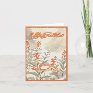 Tarjeta Festiva Navidades Naranja de invierno Berries