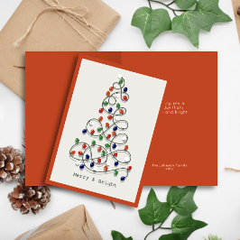 Tarjeta Festiva Navidades Naranjas de luces de vinificación brilla