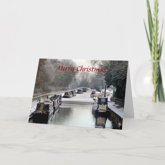 TARJETA FESTIVA NAVIDADES NARROWBOATS (Anverso)