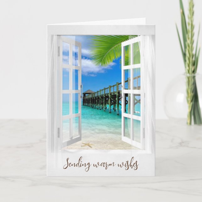 Tarjeta Festiva Navidades Nassau Bahama Pier (Anverso)