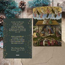 Tarjeta Festiva Navidades Natividad Botticelli Católica Cristiana