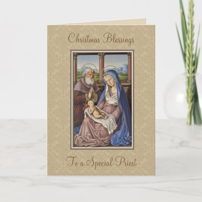 Tarjeta Festiva Navidades Natividad de Jesús Vintage Religioso (Anverso)