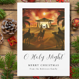 Tarjeta Festiva Navidades Natividad Escena De La Noche Santa