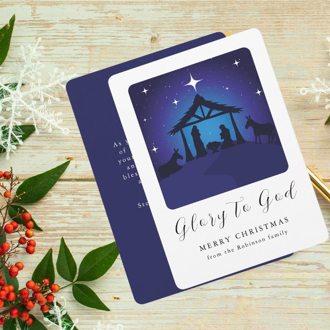 Tarjeta Festiva Navidades Natividad Escena Gloria a Dios (Subido por el creador)