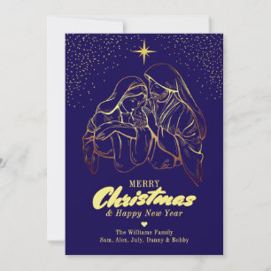 Tarjeta Festiva Navidades Natividad Religiosa Elegante Calendario
