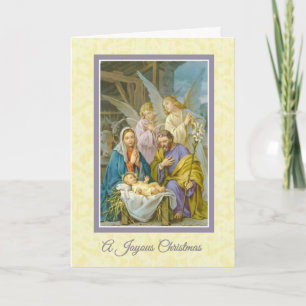 Tarjeta Festiva Navidades, Natividad, Virgen María, Cristo Niño,