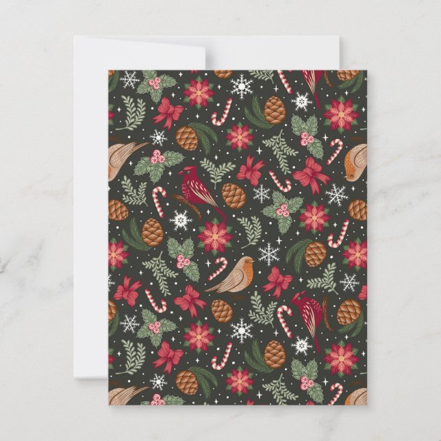 Tarjeta Festiva Navidades naturales de Ditsy (Anverso)