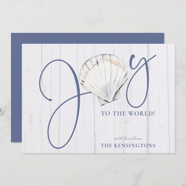 Tarjeta Festiva Navidades náuticos modernos celebran vacaciones (Anverso / Reverso)