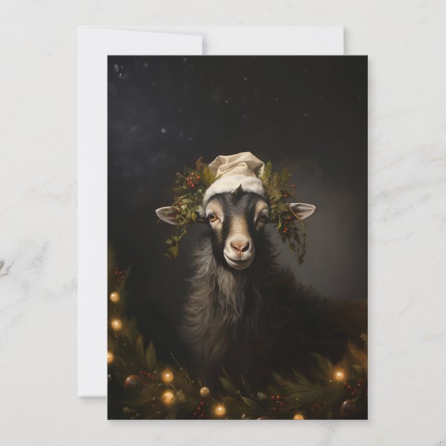 Tarjeta Festiva Navidades Navidades de cabra ligeros (Anverso)