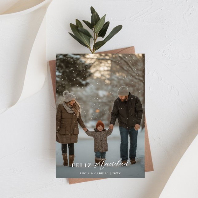 Tarjeta Festiva Navidades navideños felices con foto de familia de (Subido por el creador)