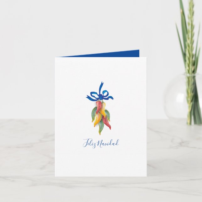 Tarjeta Festiva Navidades navideños navideños color agua feliz (Anverso)