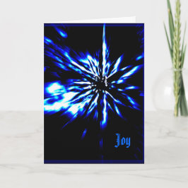 Tarjeta Festiva Navidades negros con una estrella azul y blanca br