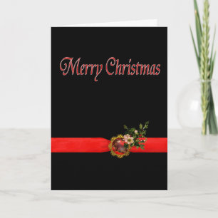Tarjeta Festiva Navidades negros y rojos