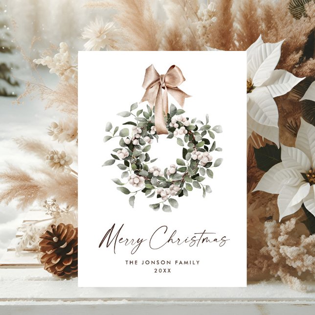 Tarjeta Festiva Navidades neutrales de Bohemia saludaron a Wreath (Subido por el creador)