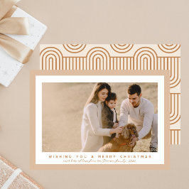 Tarjeta Festiva Navidades Neutrales De Boho Con Estilo Fotográfico